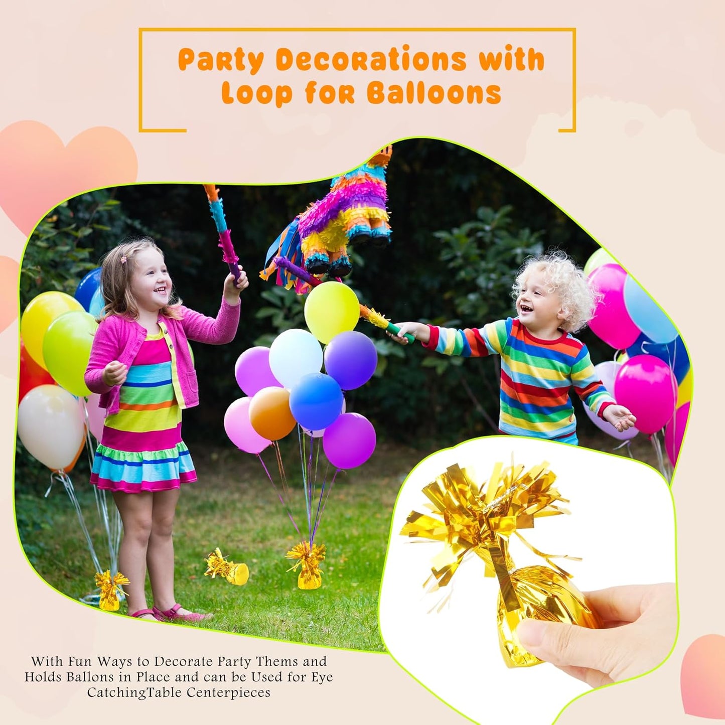 30 Pack 4.7 Inch Balloon Weights 170g Metallic Wrapped Balloon Anchors Weights for Birthday Wedding Graduation Party Event Supplies (Color Style 1)