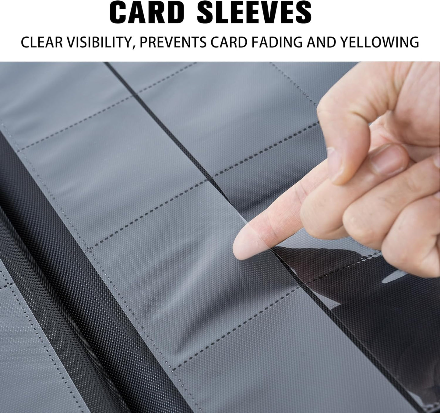 Premium 1000+ Pockets Card Binder,16 Pockets Card Binder Ringless Side Loading Trading Card Album Folder for TCG -White