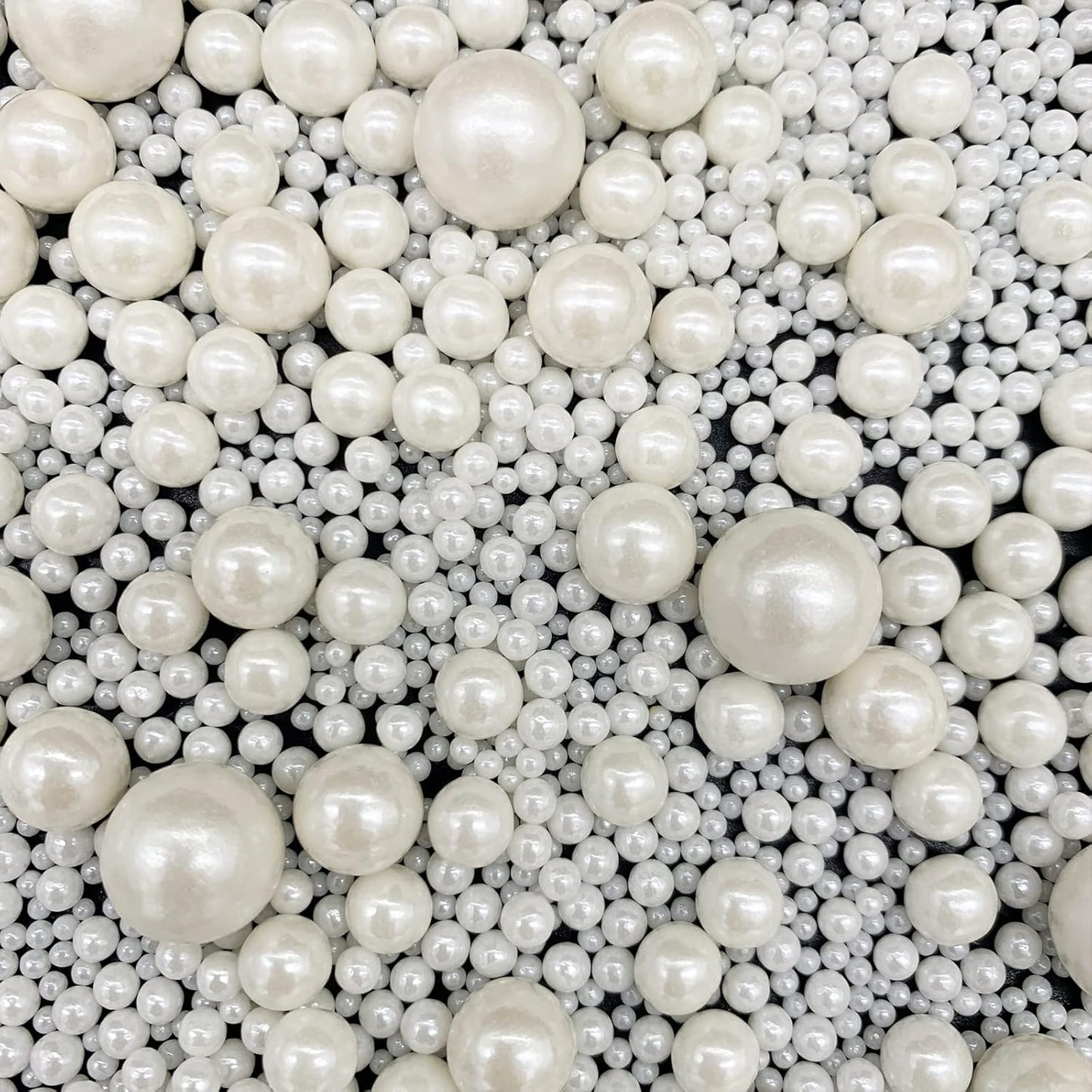 Weraru Edible White Pearl Sugar Sprinkles Candy Mixing Size Baking Edible Cake Decorations Cupcake Toppers Cookie Decorating Celebrations Wedding Shower Party Chirstmas Supplies 130g/ 4.58oz
