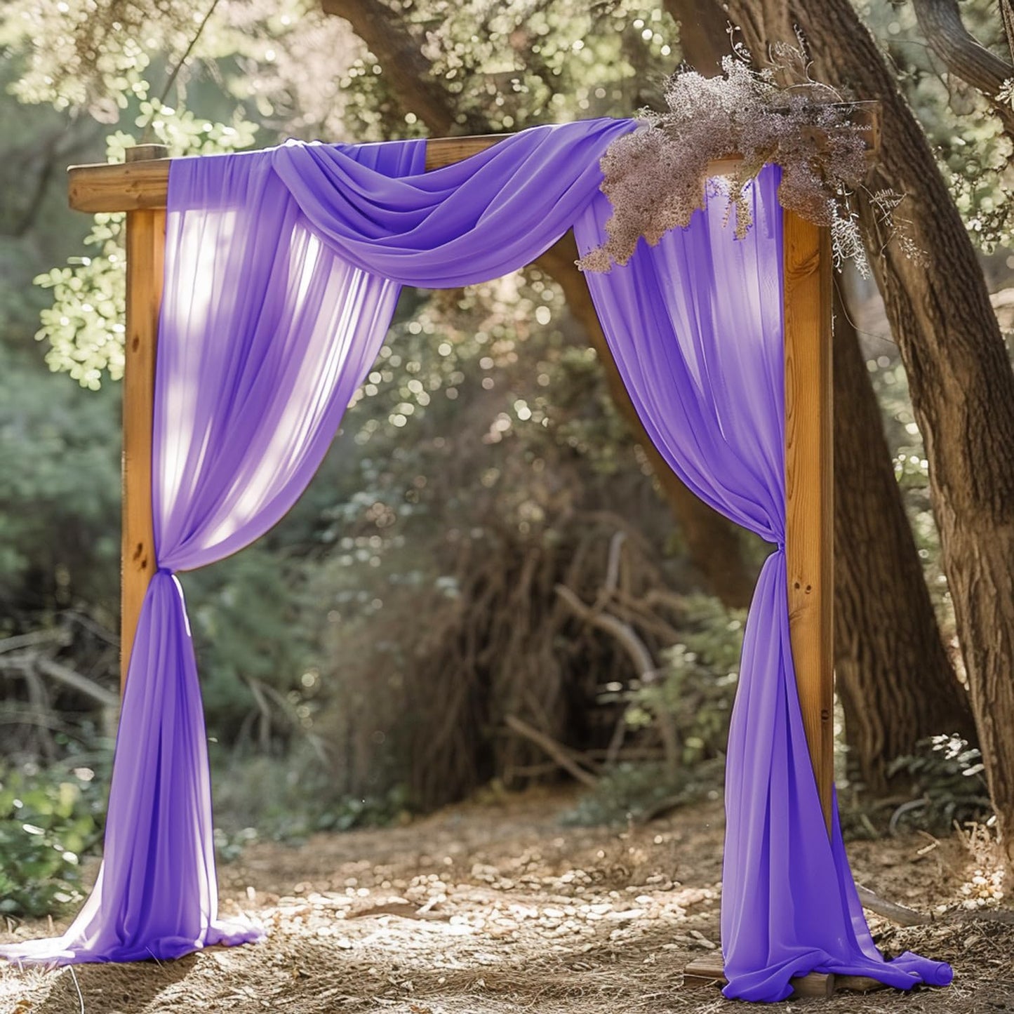 Wokceer Wedding Arch Draping Fabric 6 Panels 28.7" x 20FT Lavender Purple Sheer Fabric Backdrop Arch Draping Fabric for Wedding Ceremony Birthday Party Bridal Shower Decoration