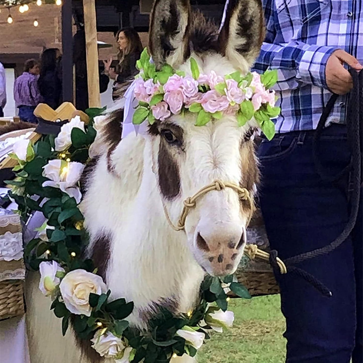 UKELER 2 Pack Artificial Floral Garland Total 14FT Rose Flower Vines Hanging Flower Plants for Home Garden Party Outdoor Ceremony Wedding Arch Floral Decor, Light Purple