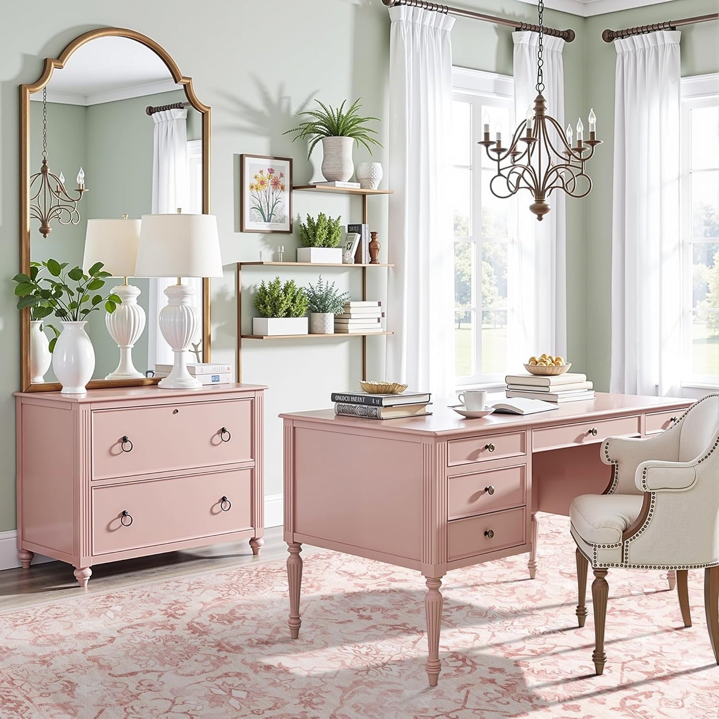 Pink Area Rugs 8x10 Rugs for Living Room, Traditional Washable Rugs for Bedroom Distressed Large Area Rug Living Room Rug Non Slip Rug Carpet for Dining Nursery