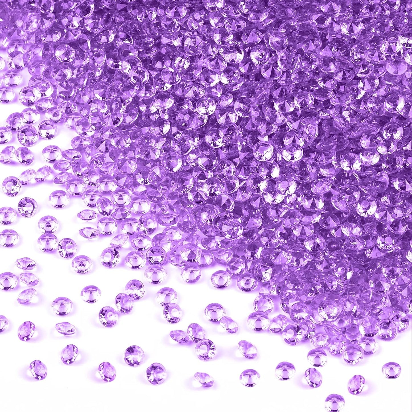 10000Pcs Crystal Acrylic Diamond Fake Gems Vase Filler, 4.5mm Faux Diamonds for Table Scatter Wedding Party, Bridal Shower, Birthday Decoration, Light Purple