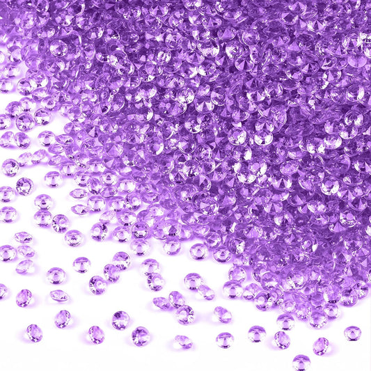 10000Pcs Crystal Acrylic Diamond Fake Gems Vase Filler, 4.5mm Faux Diamonds for Table Scatter Wedding Party, Bridal Shower, Birthday Decoration, Light Purple