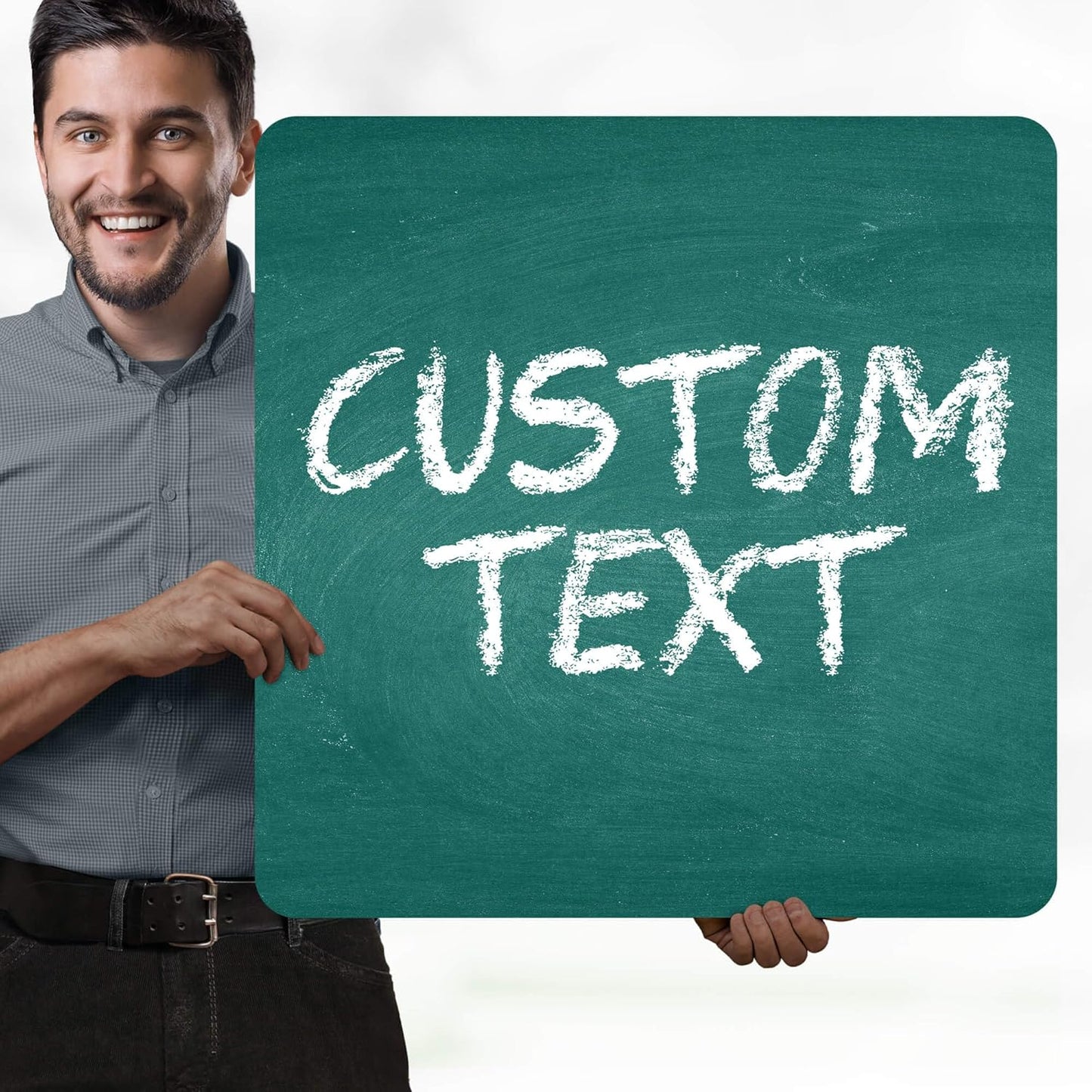 Custom Sign, Custom Street Sign, 11 Font Colors, 13 Font Styles, 4 Hole Options, 22 Sizes, 24x24 Inches, Rust Free DiBound, Fade Resistant, Made in USA by My Sign Center (Chalkboard Green)