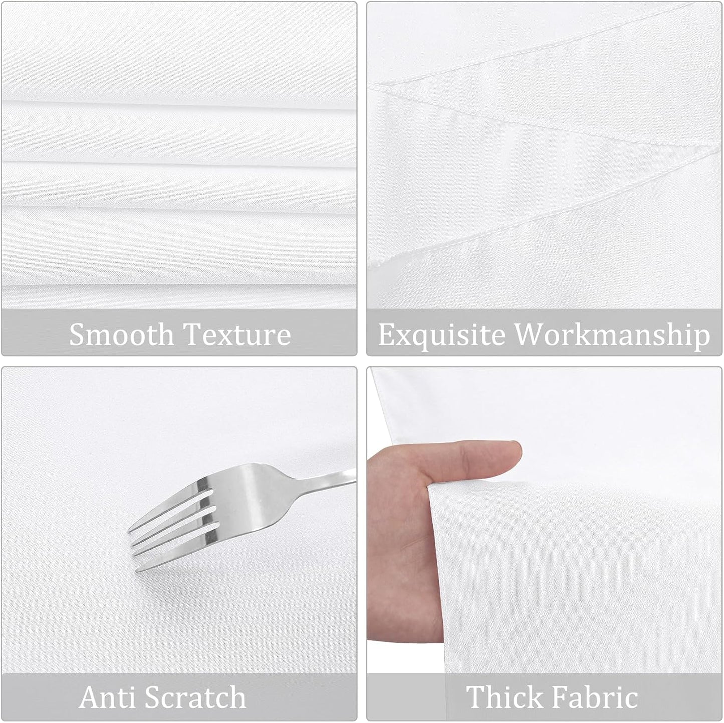 8 Pack Premium Round Tablecloth 108 Inch Round Table Covers Washable Polyester Fabric Round Table Clothes for Wedding Party Reception Banquet Buffet Restaurant (White, 108 Inch)