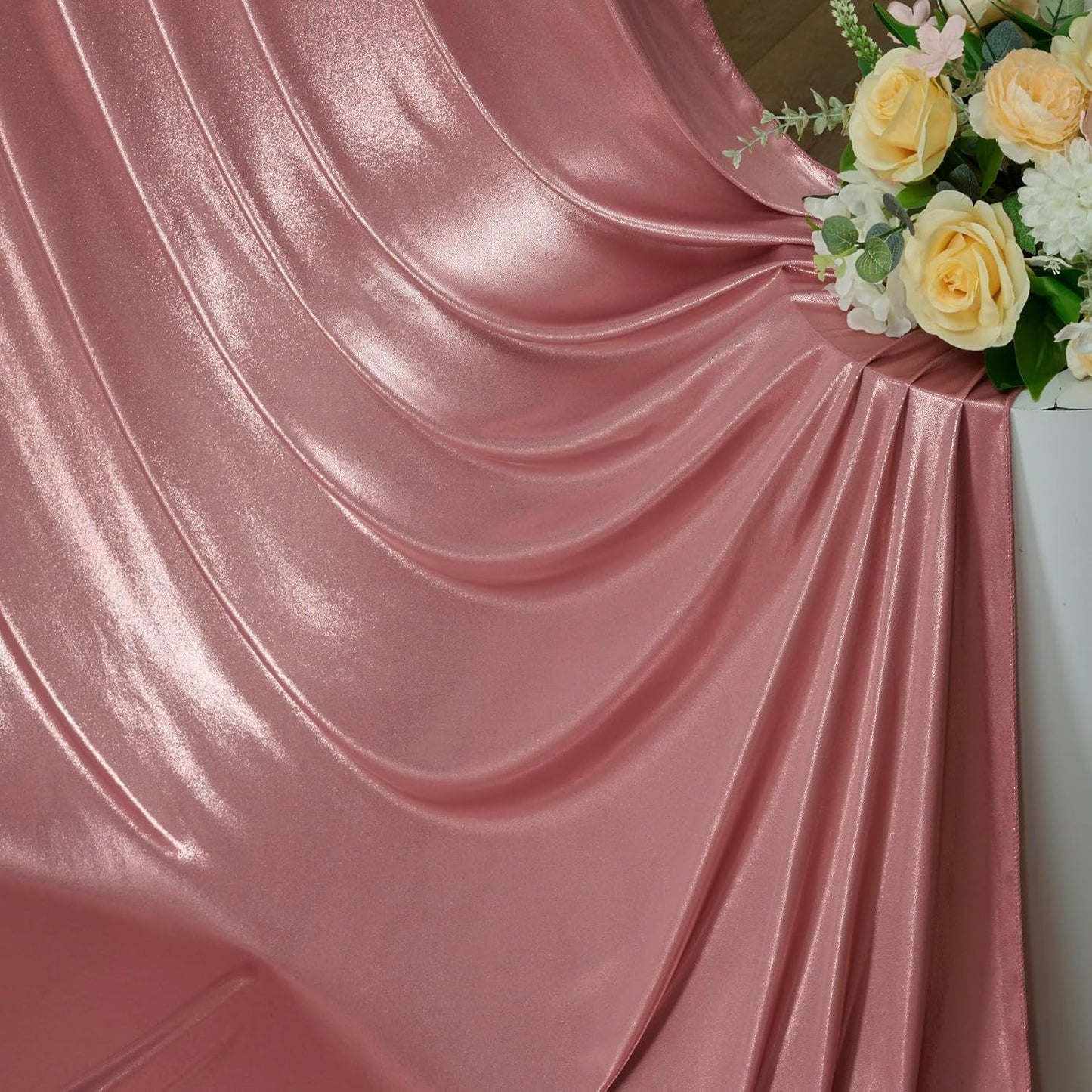 20x10ft Thick Rose Gold Glitter Backdrop Curtain Panels for Parties, Wrinkle Free Sequin Sparking Photo Backdrop Drapes, 4 Panels 5x10ft Shimmer Back Drop Cloth for Wedding Birthday Photography