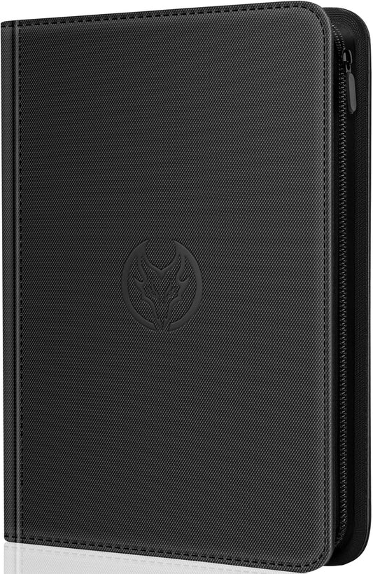 UWULK Card Binder,9 Pocket Side-Loading Trading Card Binder - Hord 360 Cards,Ringless Card Folder Holder for TCG MTG Sports Cards-Zipper Card Collection Album(Black)