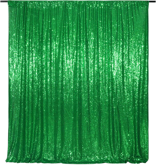 Poise3EHome Green Sequin Backdrop Curtain, 10Ft x 10Ft Green Glitter Backdrop Curtains, Sequence Xmas Thanksgiving Backdrop Drapes for Wedding Party Festival Decor