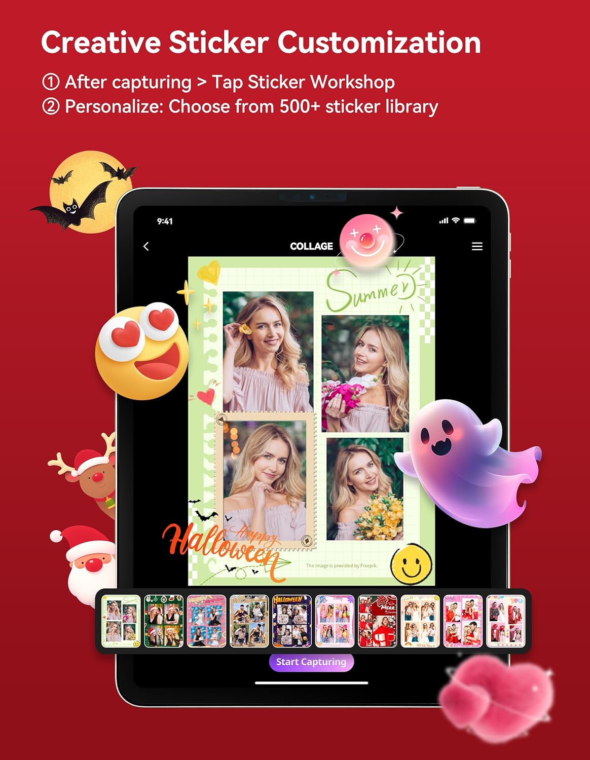 Portable Photo Booth Stand for iPads 10.2in-13in, Provide Cyratok APP Control and RGB Fill Light Lightweight Aluminum Alloy Photobooth Machine for Halloween Rental Wedding