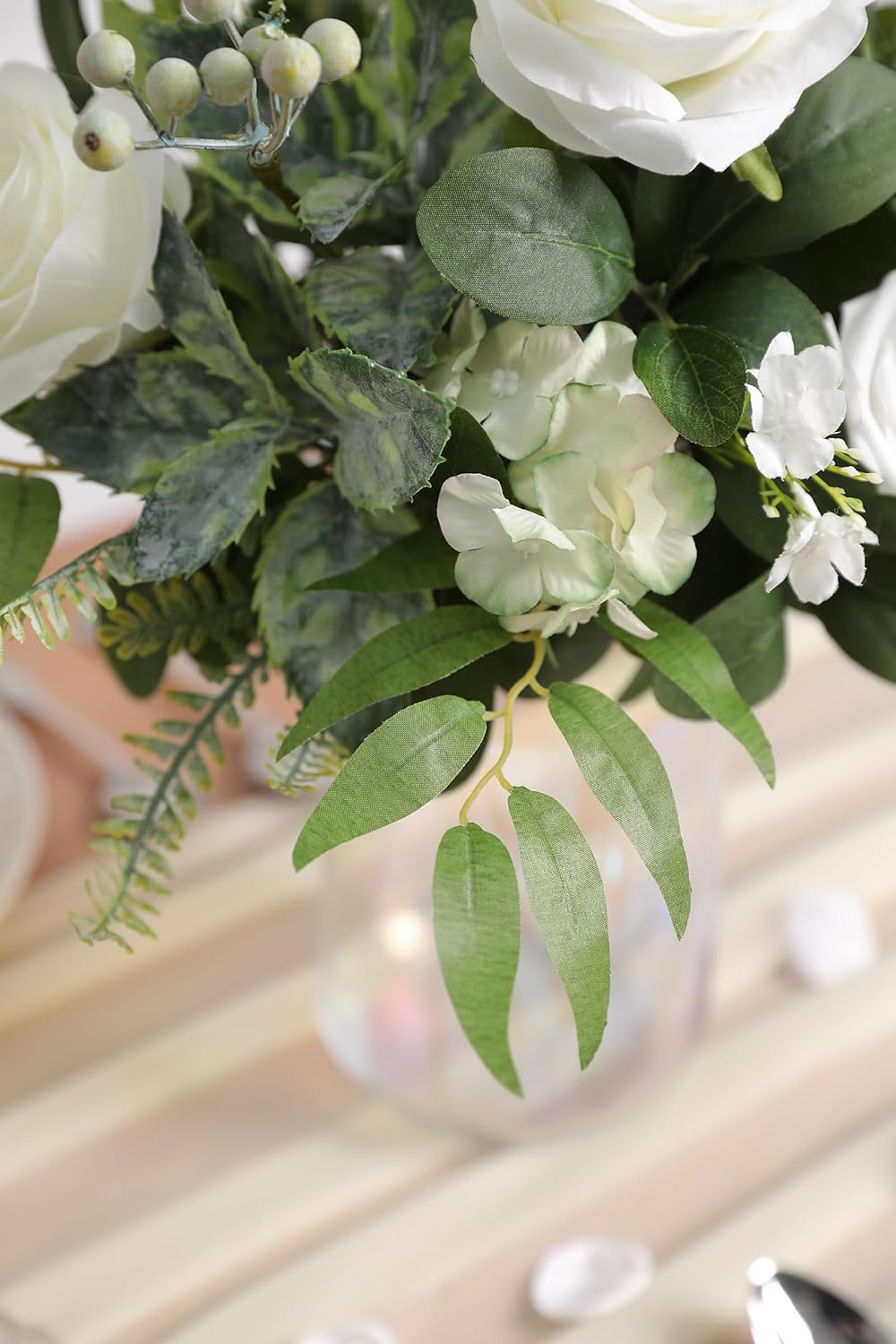 Serra Flora Artificial Greenery Stems Box Set,(Pack of 42pcs) with 8 Kinds of Faux Pink Green Filler for DIY Bridal Bouquets Wedding Floral Arrangement Table Centerpieces