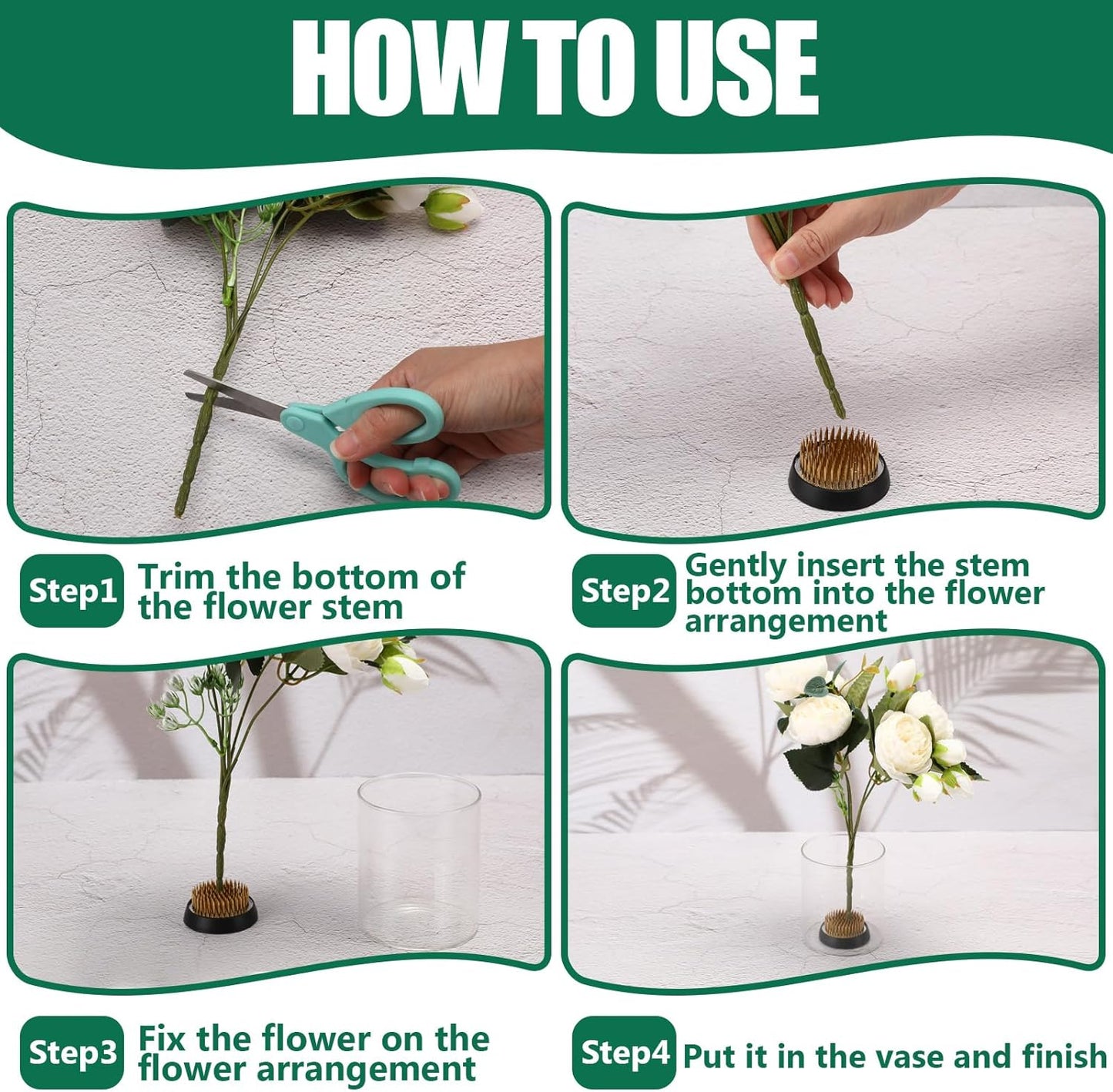 Sliner 16 Pieces Floral Frogs 2 Inch Round Brass Flower Holder Japanese Ikebana Vase Kenzan Flower Flower Arranger Flower Fixed Tools Pin for Flower Arrangement Home DIY Craft