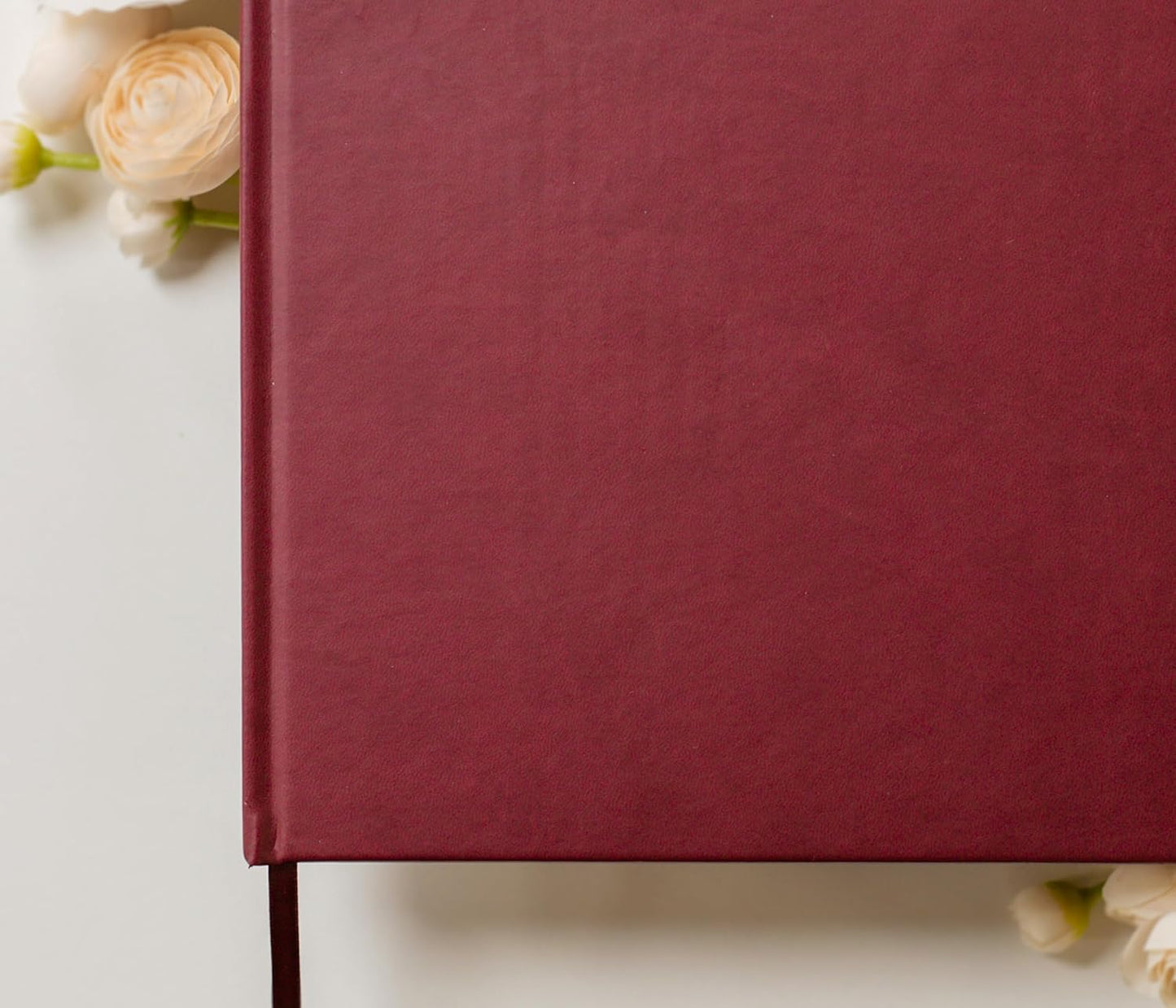 MUUJEE Personalized Guestbook in Wine - Premium Custom Modern Guest Book for Wedding Reception, Birthday Party or Events w/Bookmark Blank Pages for Signing 11.5 x 8.5 inches