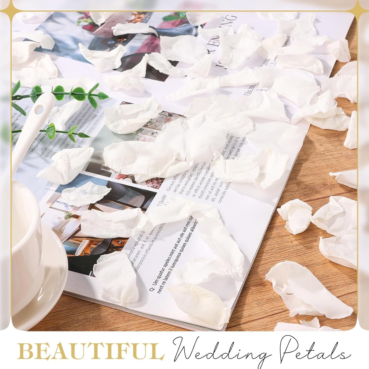 380 PCS White Dired Rose Petals 3.53oz/100g Natural Real Rose Flower Petals for Wedding Aisle, Flower Girl Basket, Will You Marry Me, Valentines, Romantic Night, Proposal, Anniversary, Special Night