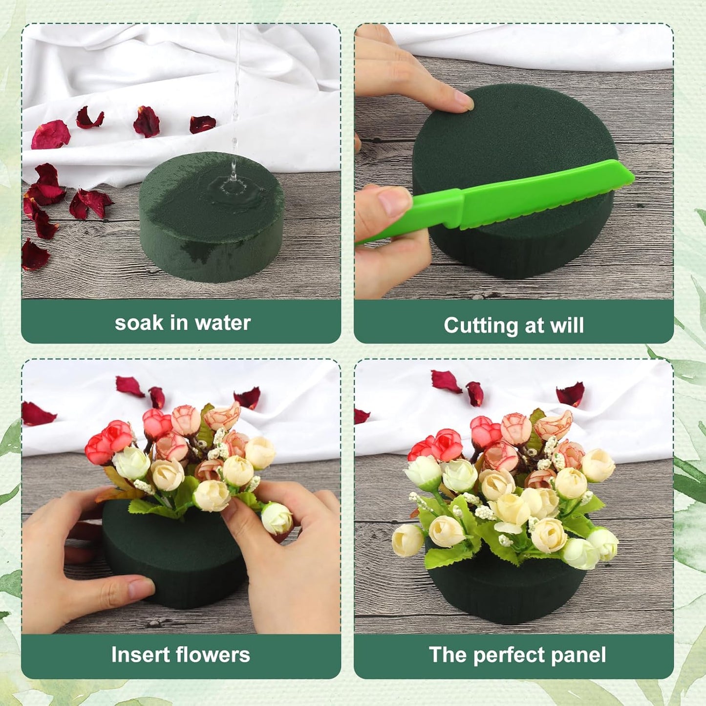 Phinus 2 PCS Styrofoam Block, Floral Foam Block Measures 6 x 1.57 inches, Flower Foam Can Be Used for Artificial Flower Arrangement DIY Crafts, Birthday, Prom, Church, Etc