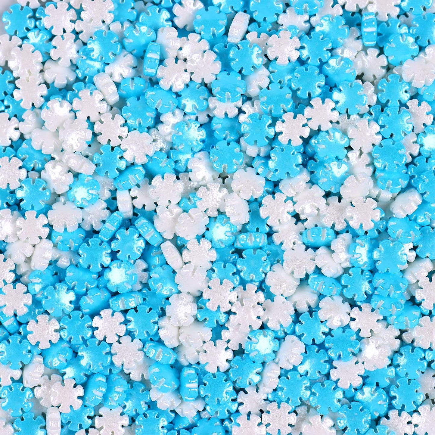 Snowflake Sprinkles Edible, Winter Sprinkles, Blue and White Snowflake Sprinkles, Frozen Sprinkles for Christmas Cookies, Cupcakes, Strawberries, Chocolate, and Ice Cream(120g/4.23oz)