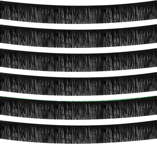 Black Foil Fringe Garland 10FT 6packs, Metallic Foil Tinsel Fringe Banners for Parade Float Decorations Wedding, Birthday Party Graduation (six Black)