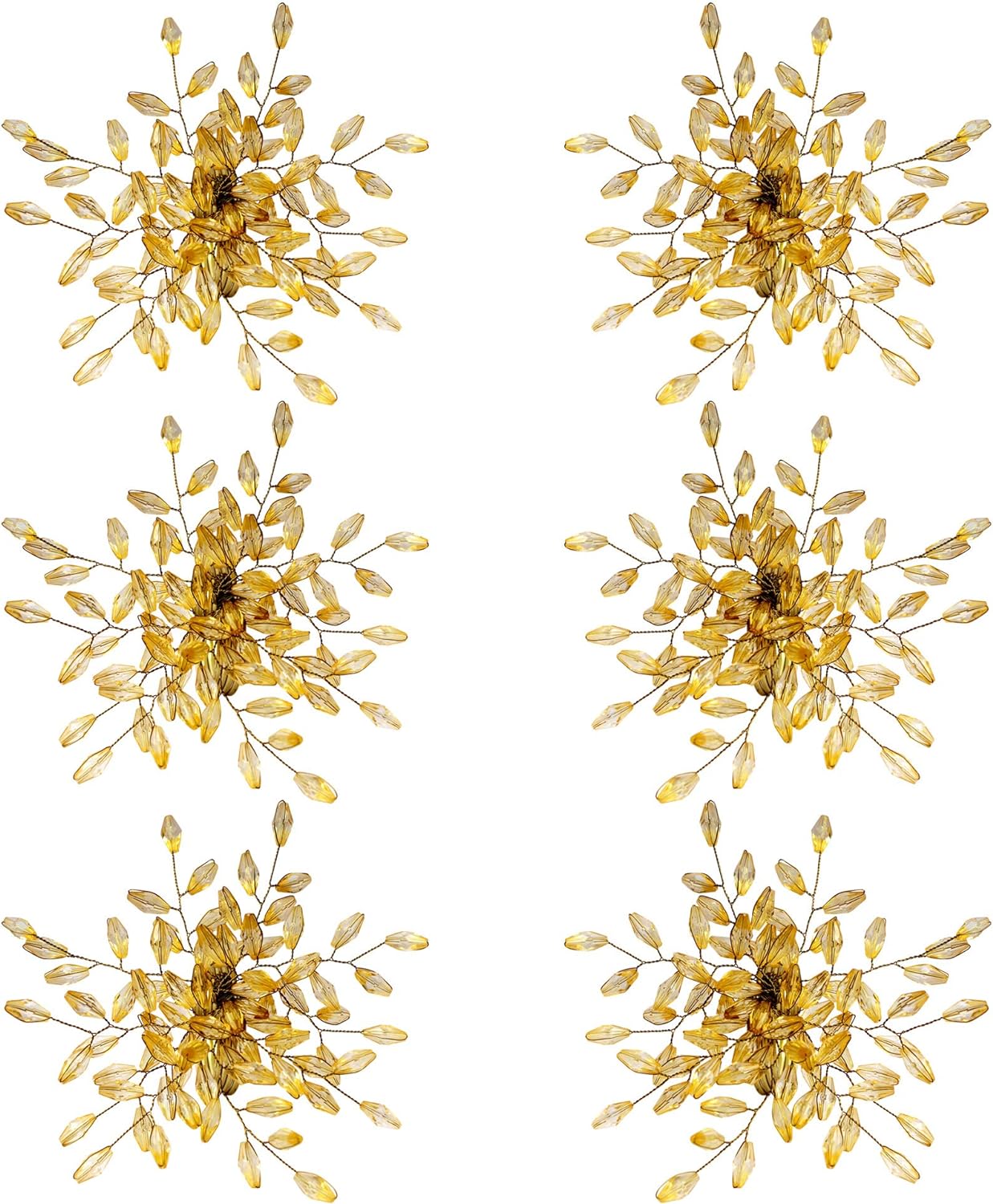 Napkin Rings Set of 6 for Dining Table Decoration Parties Everyday Metal Napkin Holder Leaf Gold (Pack of 6)