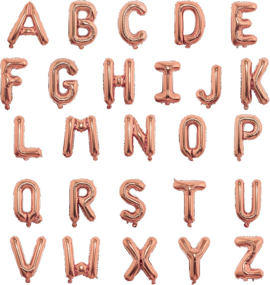 16 Inch Foil Mylar Balloons 26pcs Letters Balloons A-Z (Rose Gold)