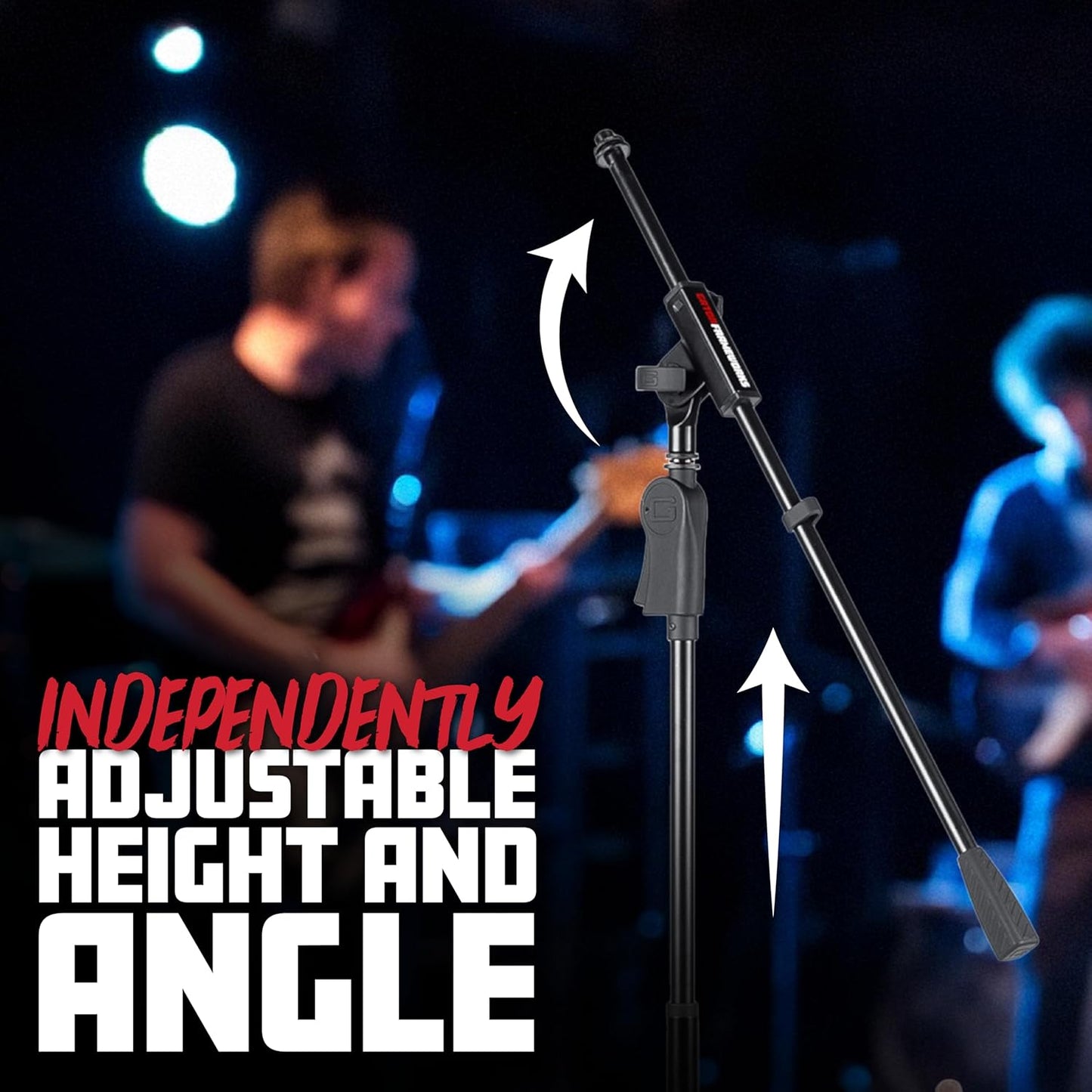 Gator Frameworks Deluxe Tripod Microphone Stand with Clutch Height Adjustment and Single Section Boom Arm (GFW-MIC-2110)