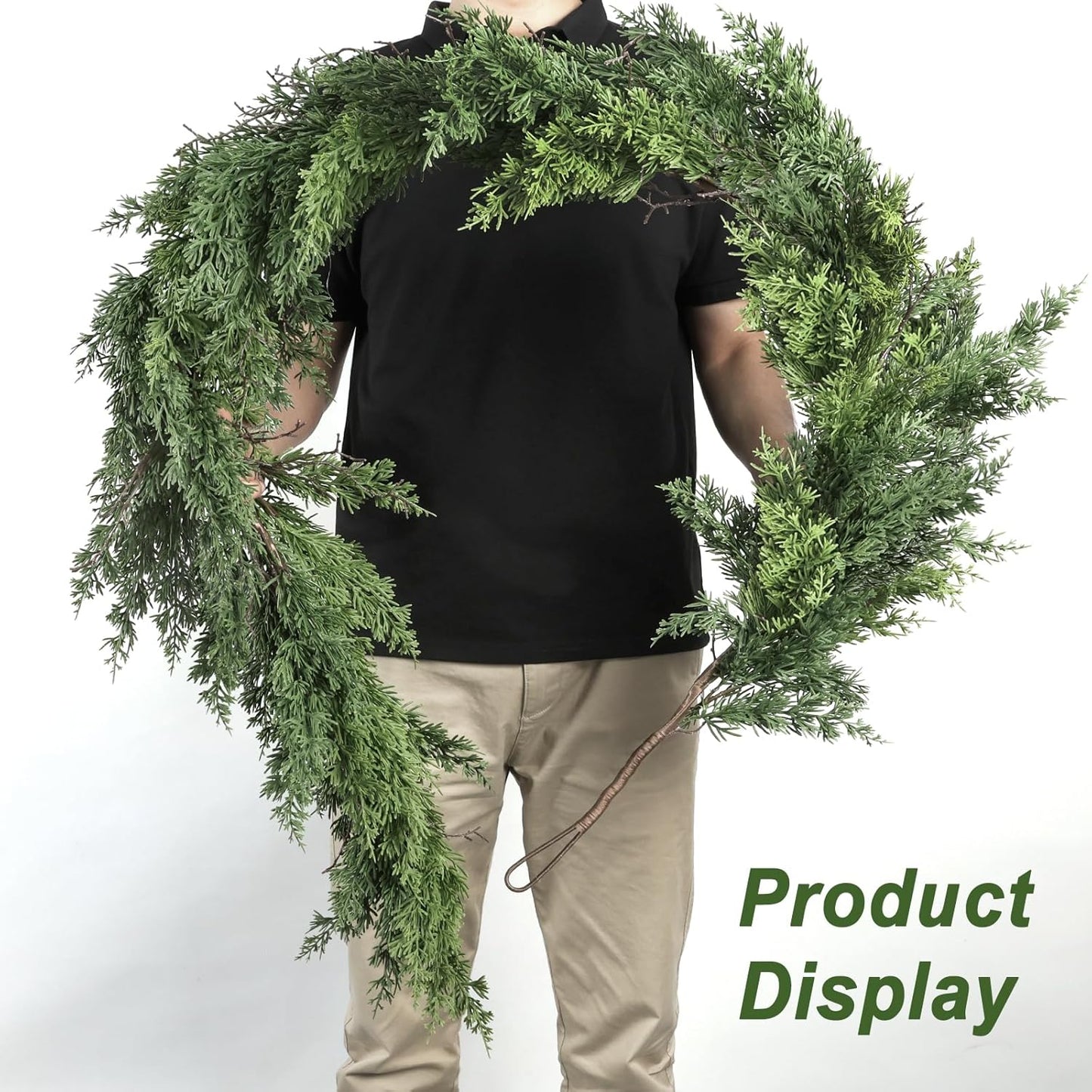 Artgar 9 Ft Christmas Garland - Cedar Garland - Cypress Garlands - Real Touch Pine Garlands - Garland Christmas Decorations for Home Dining Table Mantel Porch Winter Christmas Decor