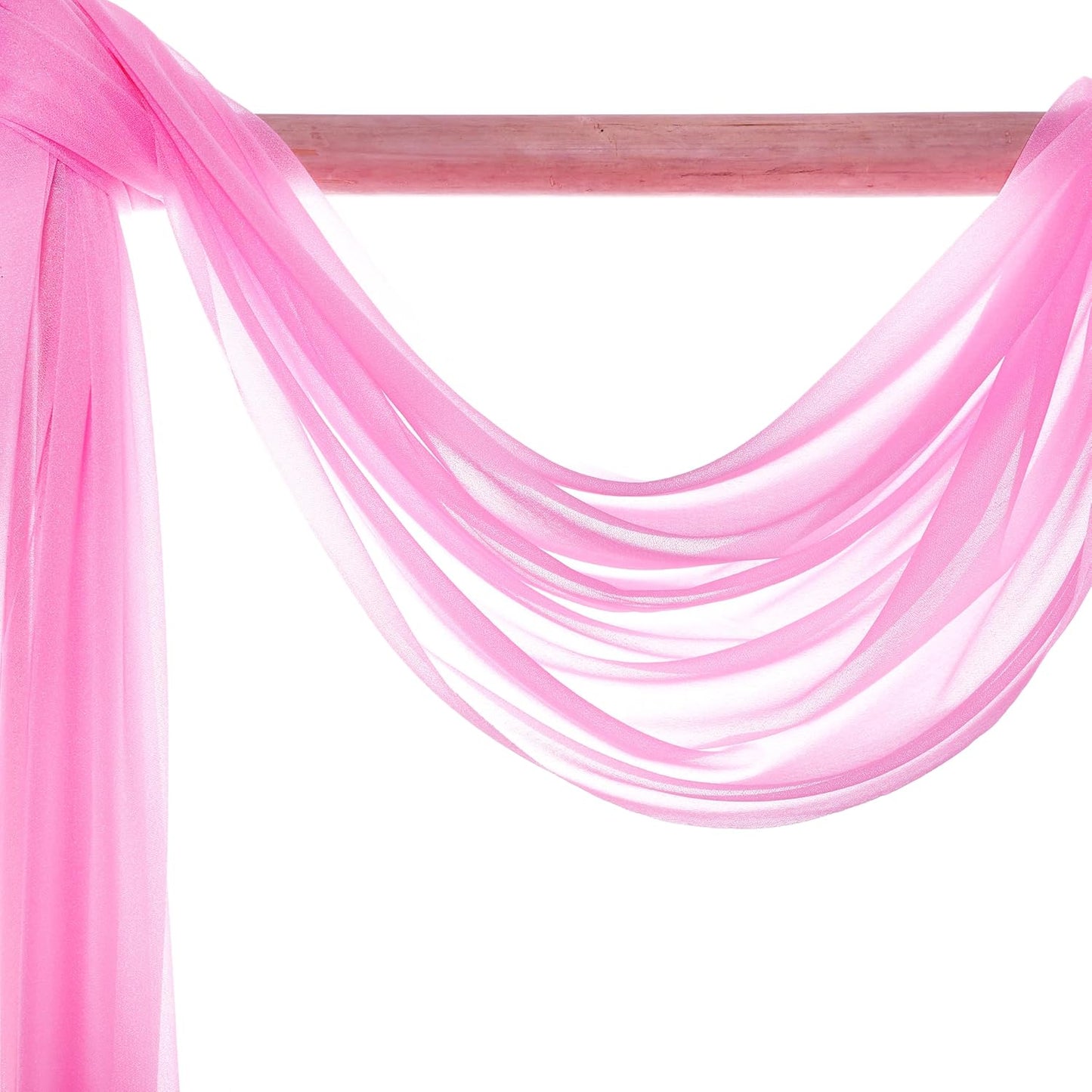 VDS Pack of 1 Panel (30 Inch X 20 Feet) Wedding Arch Draping Fabric Sheer Chiffon Fabric Drapery for Wedding Ceremony Reception Swag Backdrop Canopy Chuppah ARBO Altars Decoration (Bubblegum)