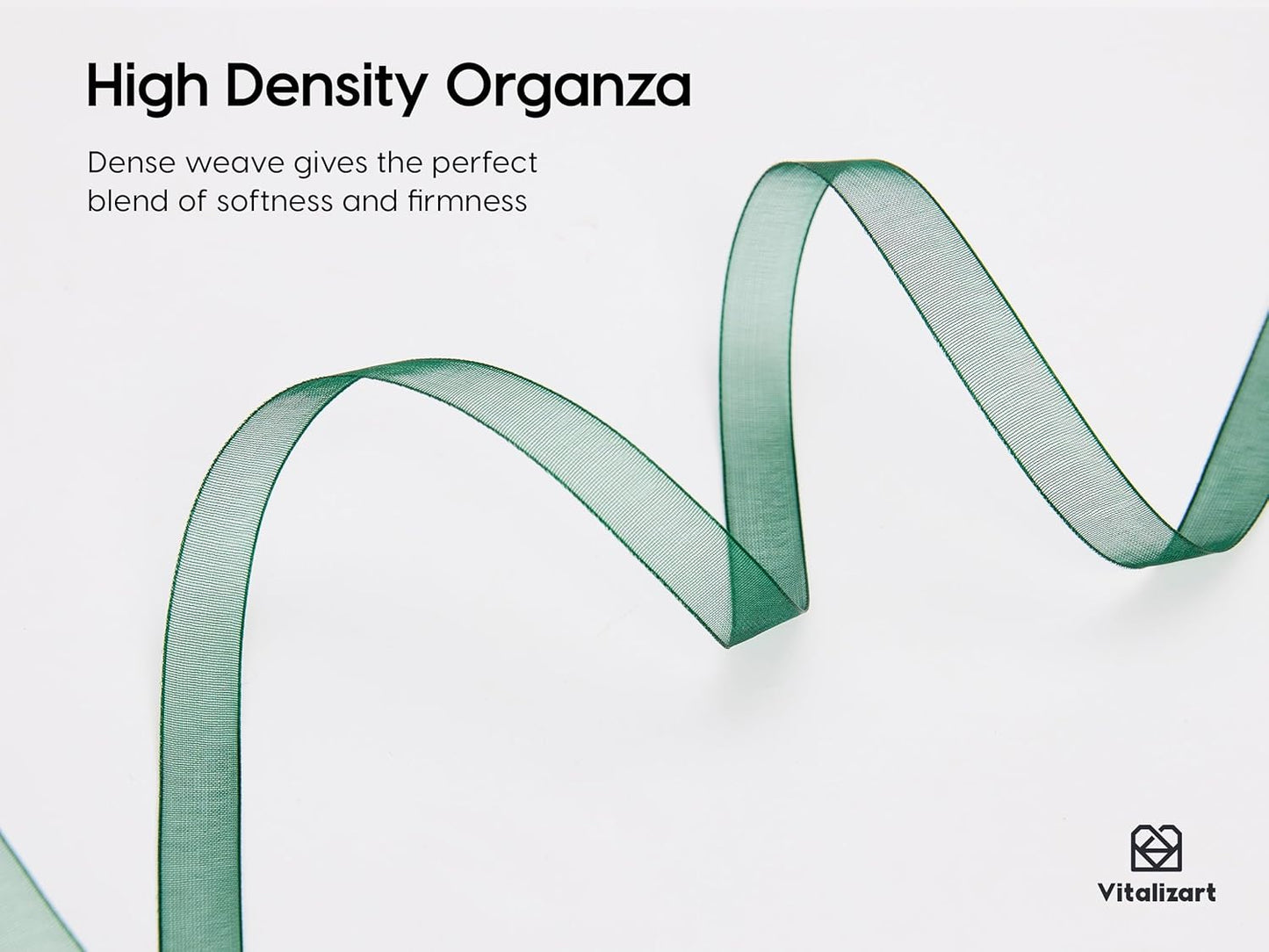 Vitalizart 3/8" x 30Yd Organza Ribbon Christmas Green Sheer Ribbons Set 10 Yd x 3 Rolls Handmade Eco-Friendly for Gift Wrapping Christmas Tree Crafts Bows Wedding Invitations Wreaths Wrap