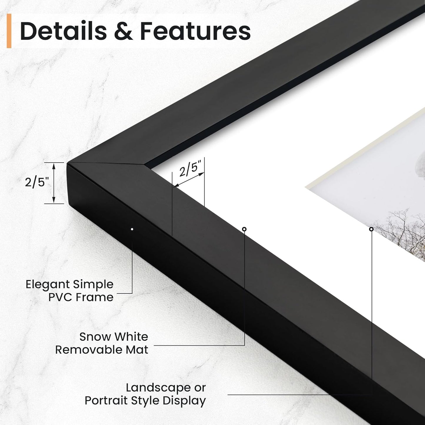 11x17 inch Picture Frame,11x17 Photo Frames with Removable Mat - High Definition Plexiglass - Vertical and Horizontal Display - Wall Hanging Frame - Black, 3 Pack