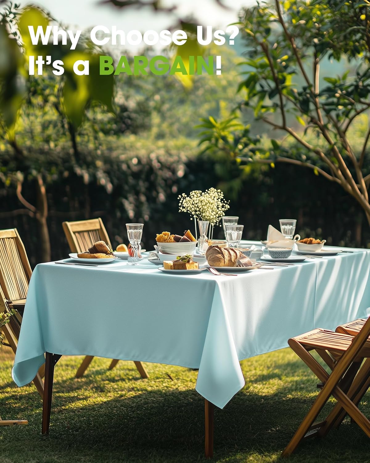 Pureegg Plastic Table Cloth Disposable 10 Pack, 54 x 108 Inch Table Cloths, Easter Party, Picnic, Wedding, Decorative Tablecloths, Rectangle, Baby Blue Plastic Cover, Leakproof & Sturdy, Light Blue