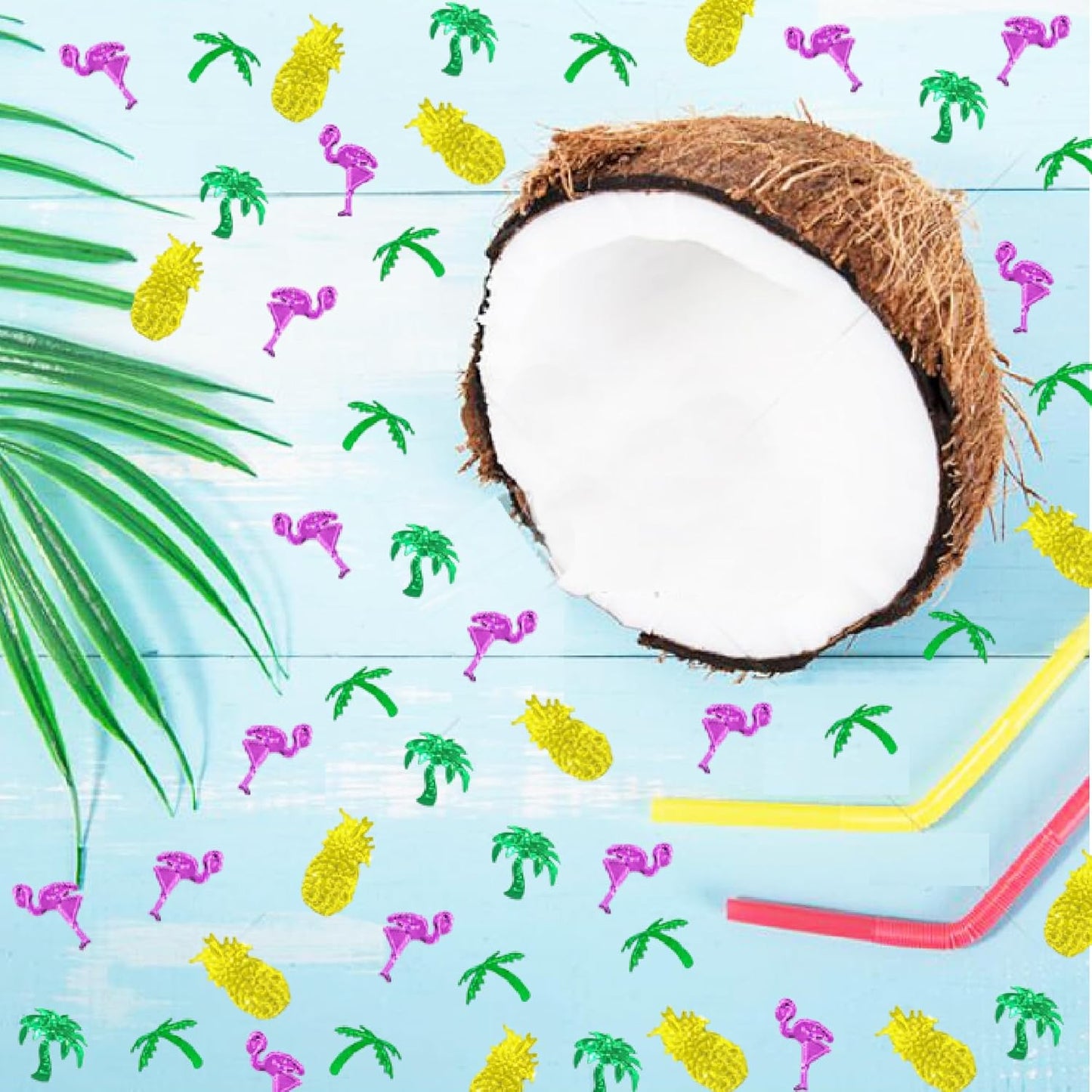 Confetti Table Foil Metallic Sequins Tropical Jungle Safari Festival for Birthday Baby Shower Wedding Engagement Party Favor Supplies or DIY(Summer)