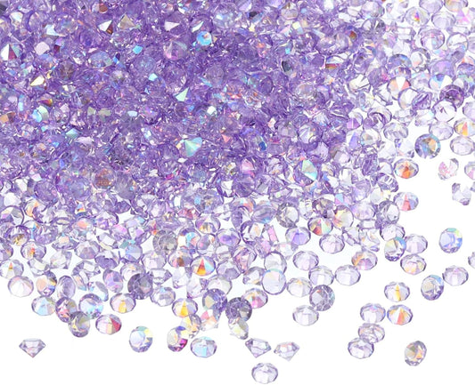 PATIKIL 14000Pcs Wedding Table Scatter Confetti Crystals 3mm Acrylic Diamonds Vase Fillers Gems for Table Centerpiece Decorations Bridal Shower Party, Purple AB