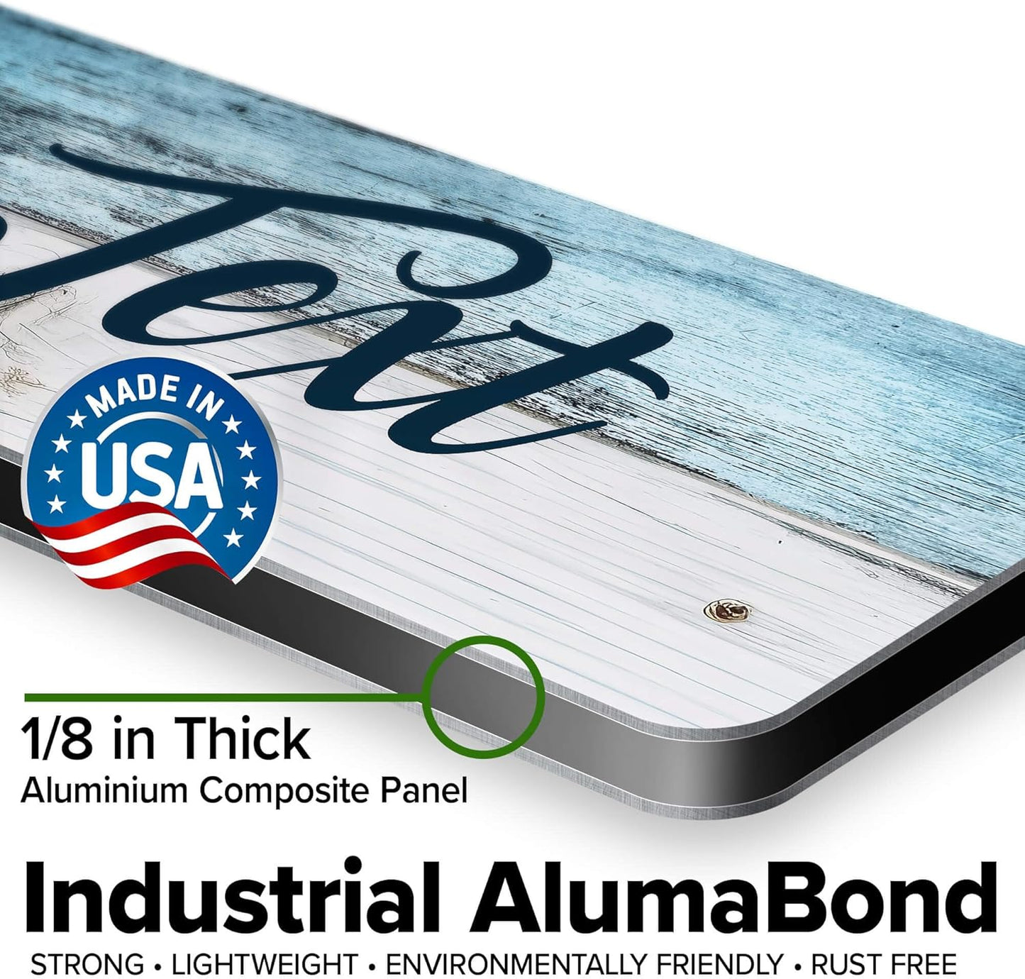 Custom Sign, Custom Street Sign, 11 Font Colors, 13 Font Styles, 4 Hole Options, 22 Sizes, 4x18 Inches, Rust Free DiBound, Fade Resistant, Made in USA by My Sign Center (Coastal)