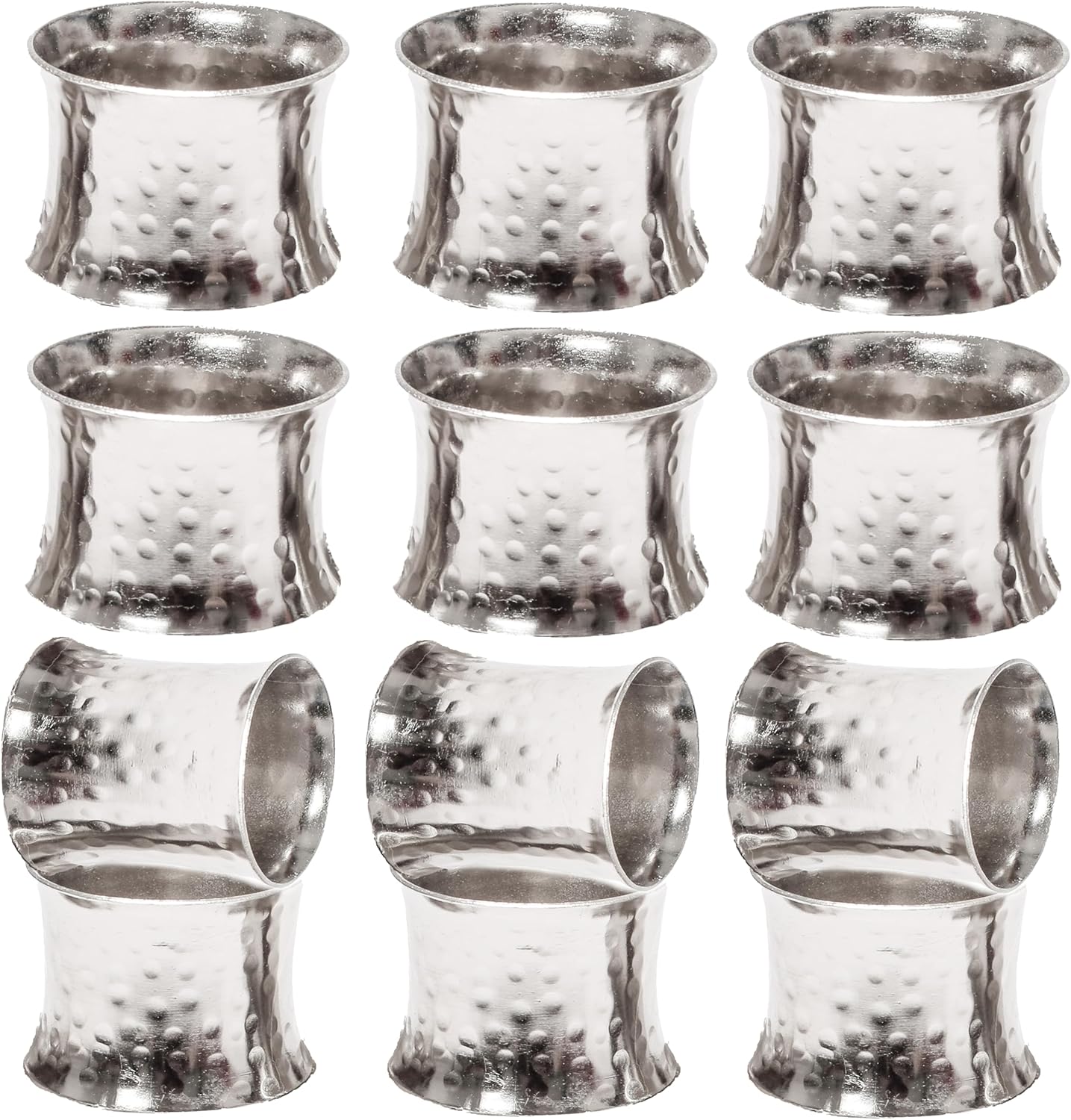 Silver Napkin Rings-12 PCS Heavy Duty Metal Spiral Napkin Rings, Handcrafted Napkin Holders Buckles for Family Dinner, Wedding, Party,Table Decorations - CLEENTABLE