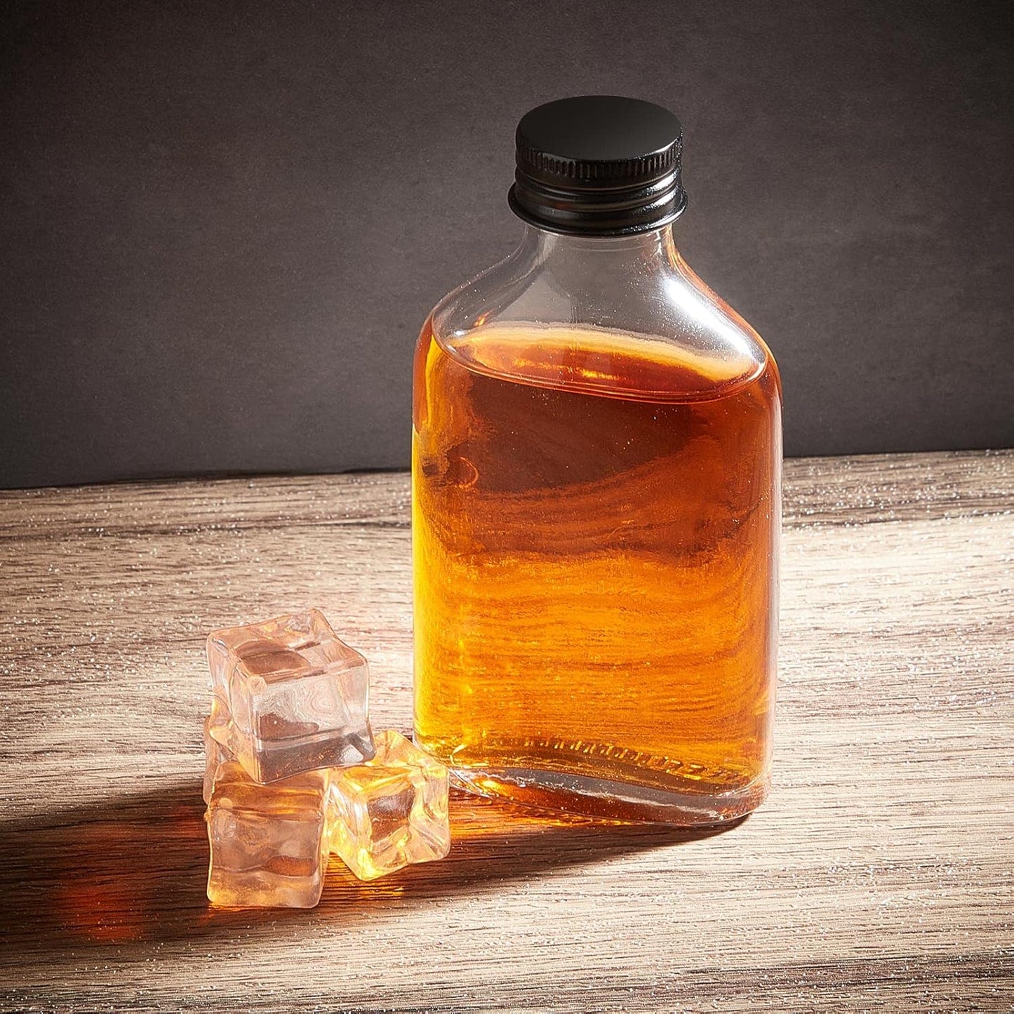 Patelai 16 Pcs Clear Glass Bottles with Caps Mini Glass Flask Liquor Bottles Empty Alcohol Shot Bottling Small Champagne Container DIY Gift for Wine Beverages Liquor Drinks Oil Beer (100 Ml/ 3.4oz)