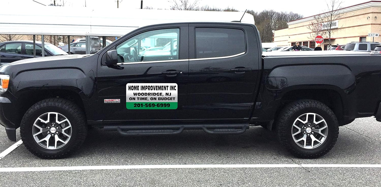 Car Magnet Signs Custom - 24"x12" (Set of 2), 30-mil Thickness with Rounded Corners (Green)