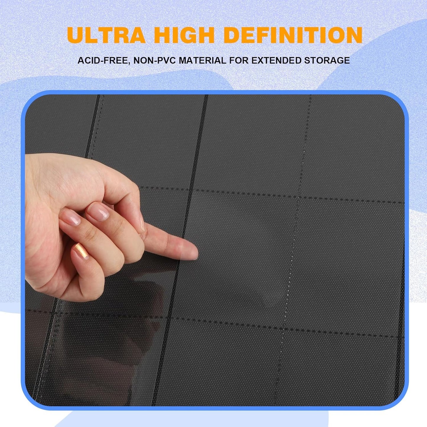 20-Pocket Card Binder, Trading Card Binder Holds 2000 Cards, Premium Zippered Trading Card Album Compatible with TCG, Game & Sports Cards (Sky Blue)