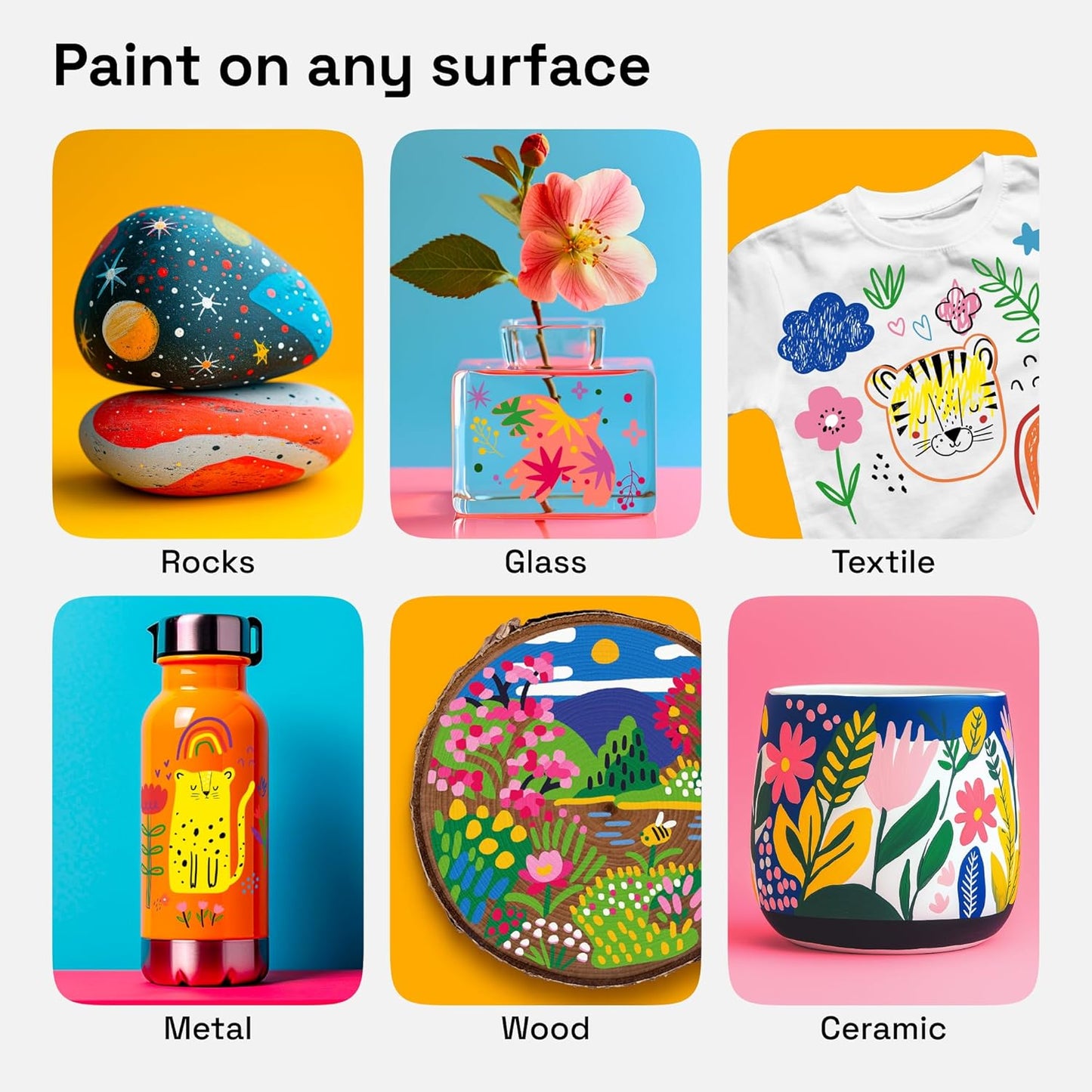 ARTISTRO Vibrant Acrylic Paint Markers for Rock, Fabric, Glass, Wood, Paper, Ceramic, Canvas & More - 72 Dual-Tip Paint Pens (Dot & Fine) - Quick Dry, Teacher Classrooms Must Have, Drawing Markers