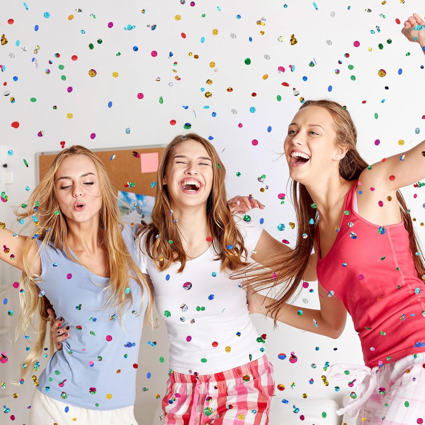 MARFOREVER Multicolor Sparkle Foil Confetti, Glitter Round Confetti Birthday Scatter Table Metallic Sequin Sprinkles Circle Dots for Baby Shower Wedding Christmas Valentine Party Decorations