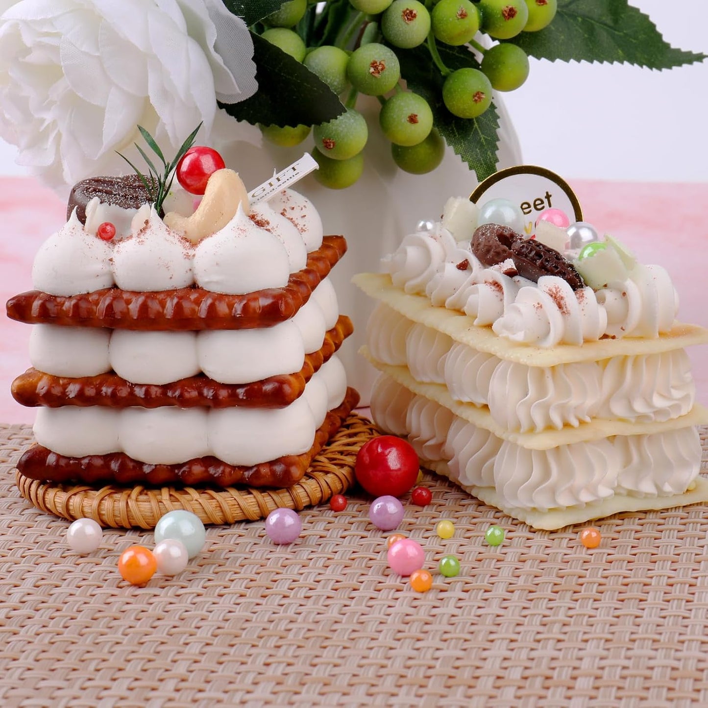 Colored Pearl Sprinkles for Cake Decorating, 11.3 Oz Edible Pearls Sugar Gift Box Set for Baking Cookie Ice Cream Cupcake Toppings