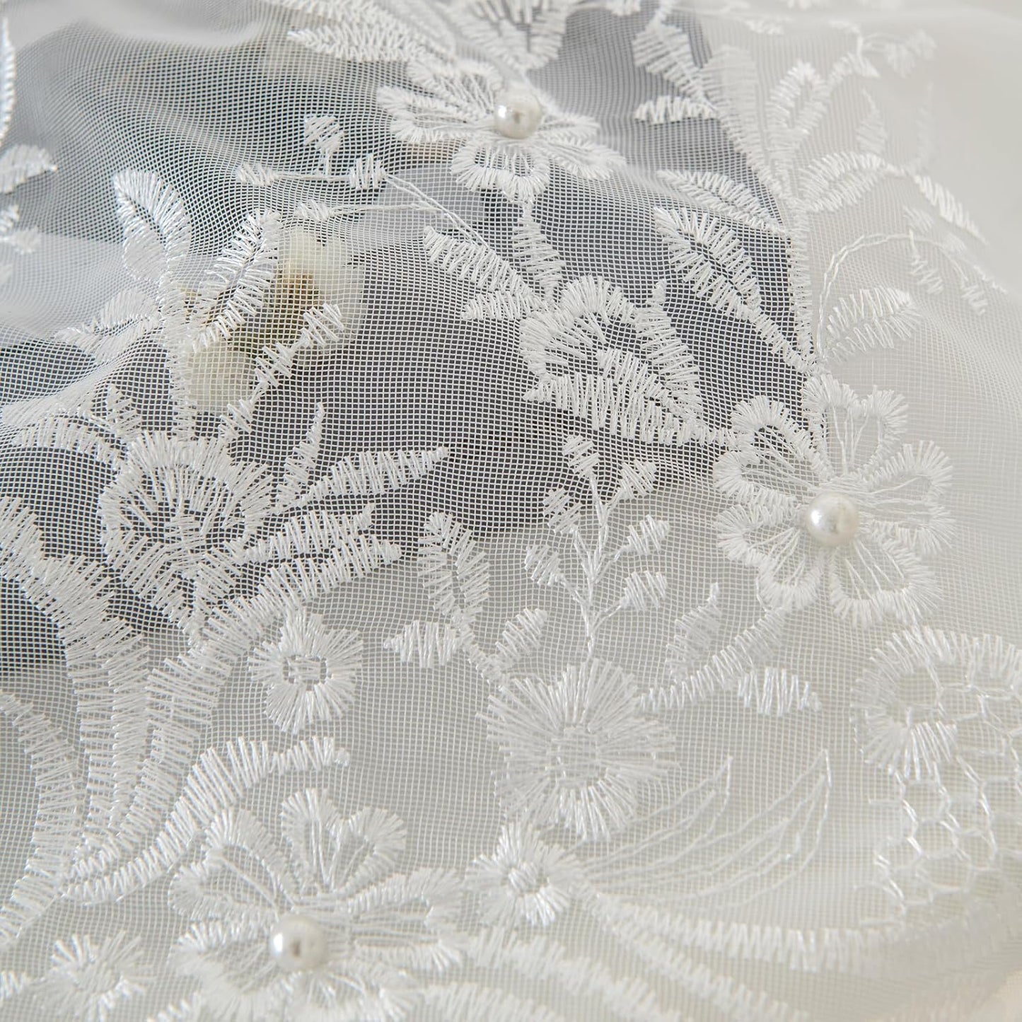 VISIONTEX White Sheer Voile Curtains, Decorative White Embossed Butterflies Rod Pocket Window Drapes for Home Kitchen, Living Room and Bedroom 54 x 72 Inch, Set of 2 Curtain Panels