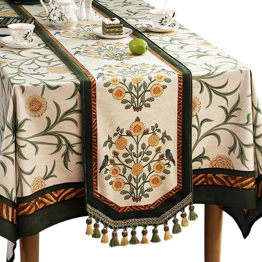 Velvet French Table Runner Farmhouse for Home Kitchen Dining Decor Parties Family Dinners Wedding 12"*118"