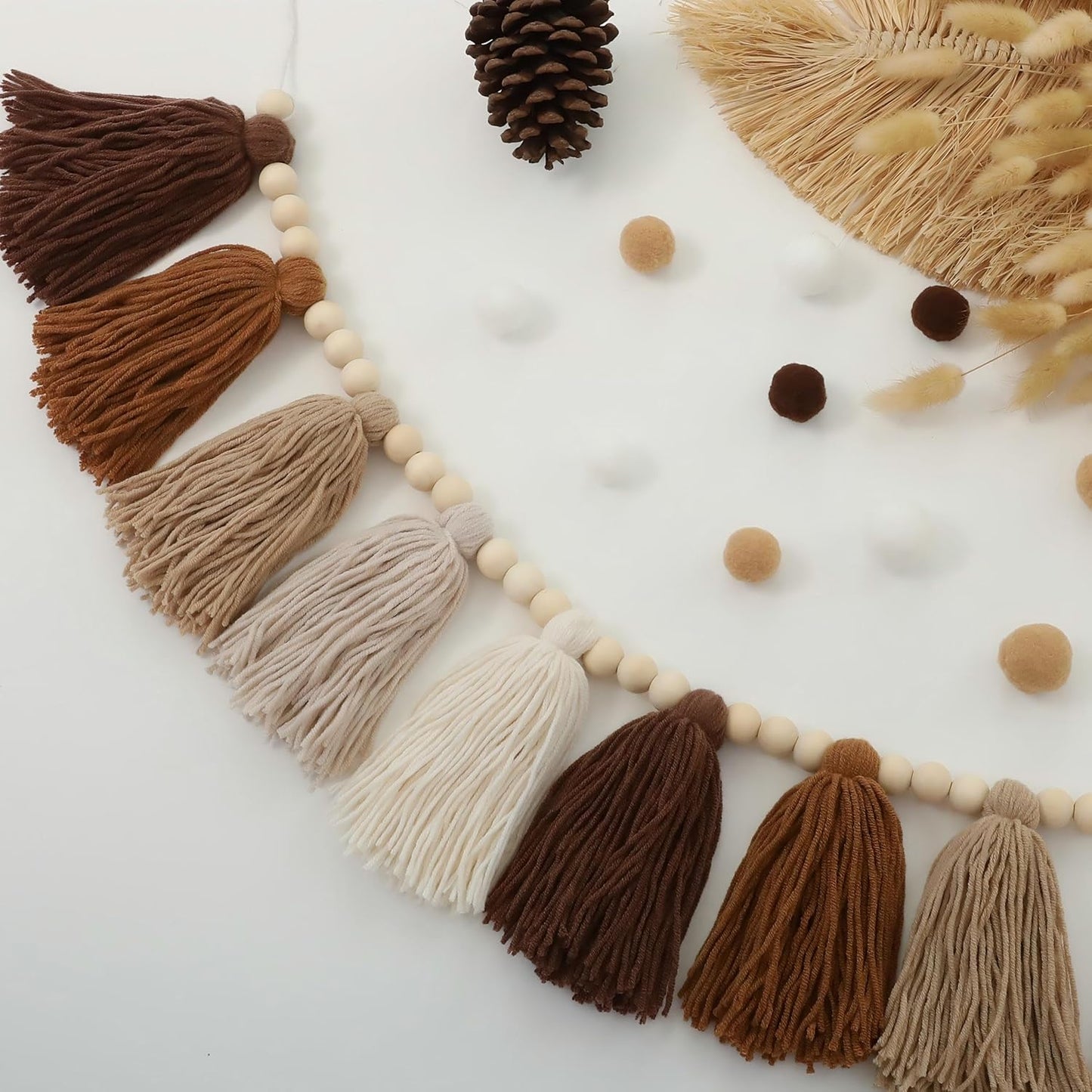 Boho Tassel Garland Terracotta Rainbow Western Banner Tassels Wall Hanging for Dorm Room Classroom Nursery Kids Bedroom Decor