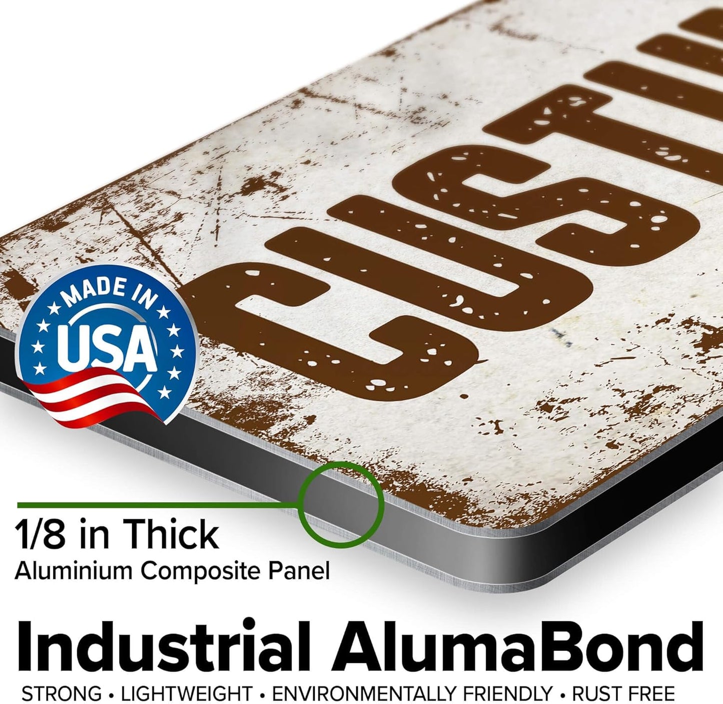 Custom Sign, Custom Street Sign, 11 Font Colors, 13 Font Styles, 4 Hole Options, 22 Sizes, 6x18 Inches, Rust Free DiBound, Fade Resistant, Made in USA by My Sign Center (Rustic)