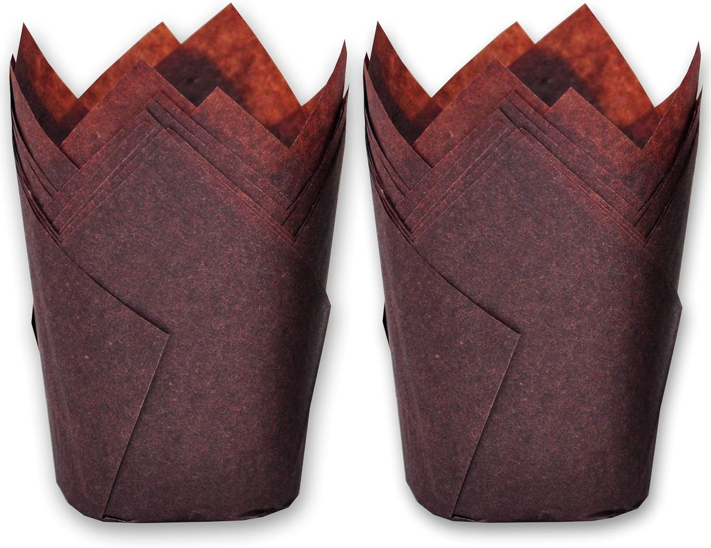 500 pcs Large size Brown Tulip Baking Cups 2-1/4"(Base diameter) x 4"(Wall height) Greaseproof paper baking cupcake Muffin liners