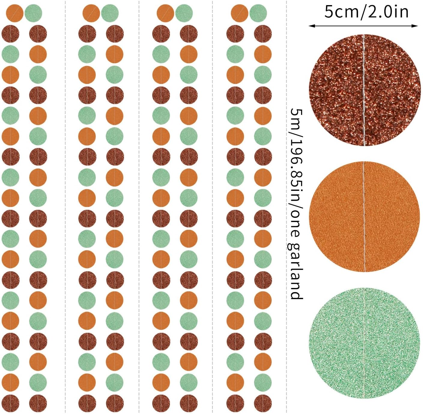 Boho Sage-Green Brown Party-Decorations Streamers-Garland - 52ft Fall Woodland Safari Baby Shower Hanging Paper Banner,Rustic Wedding Birthday Garden Neutral Jungle Halloween ThanksgivingDecor Hugfond