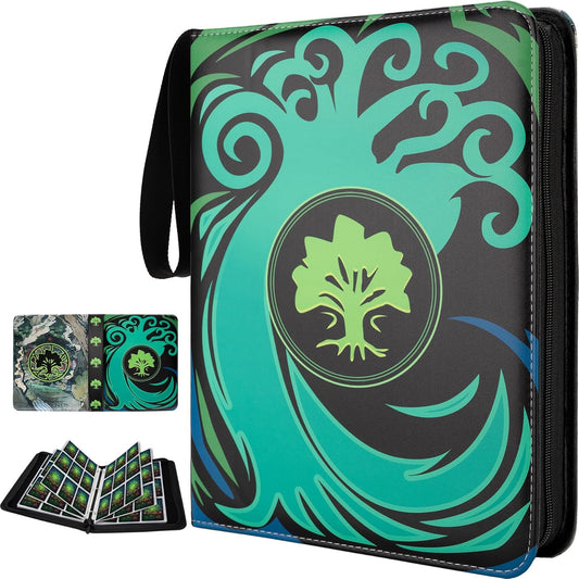 9 Pocket Card Binder for MTG/YGO/PTCG/Game Cards, Holds 900 Cards,Premium Card Collector Book for TCG Players,Toys Gifts for Kids(Green)