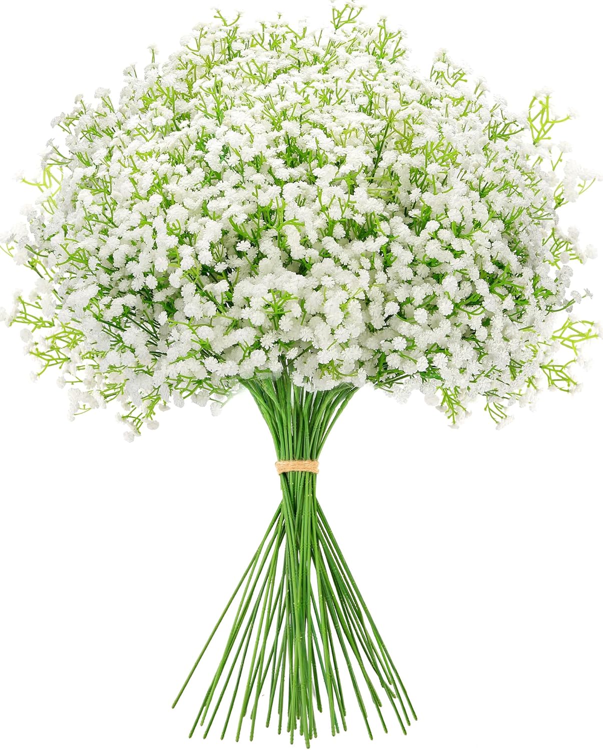 Babys Breath Artificial Flowers, Real Touch Babys Breath Flowers Artificial Bulk for Wedding Decor, White Fake Flowers for Party Home Garden Decor (48, White)
