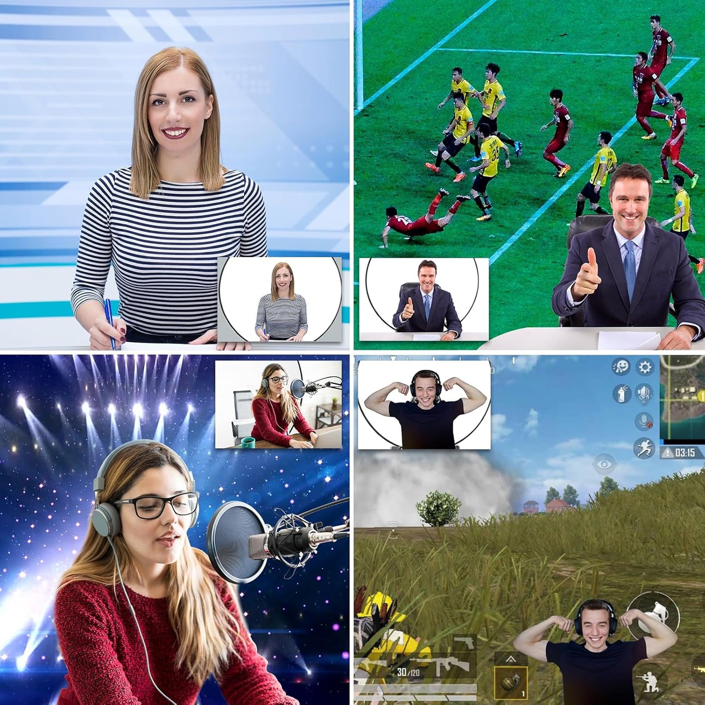 Portable White Screen Chair, 57 in BlueBackdrop with Stand Double Sided Foldable Screen Background , Chroma Key, Blue Backdrop for Chair Photography Streaming Gaming Photo Zoom Video Chats and Meeting