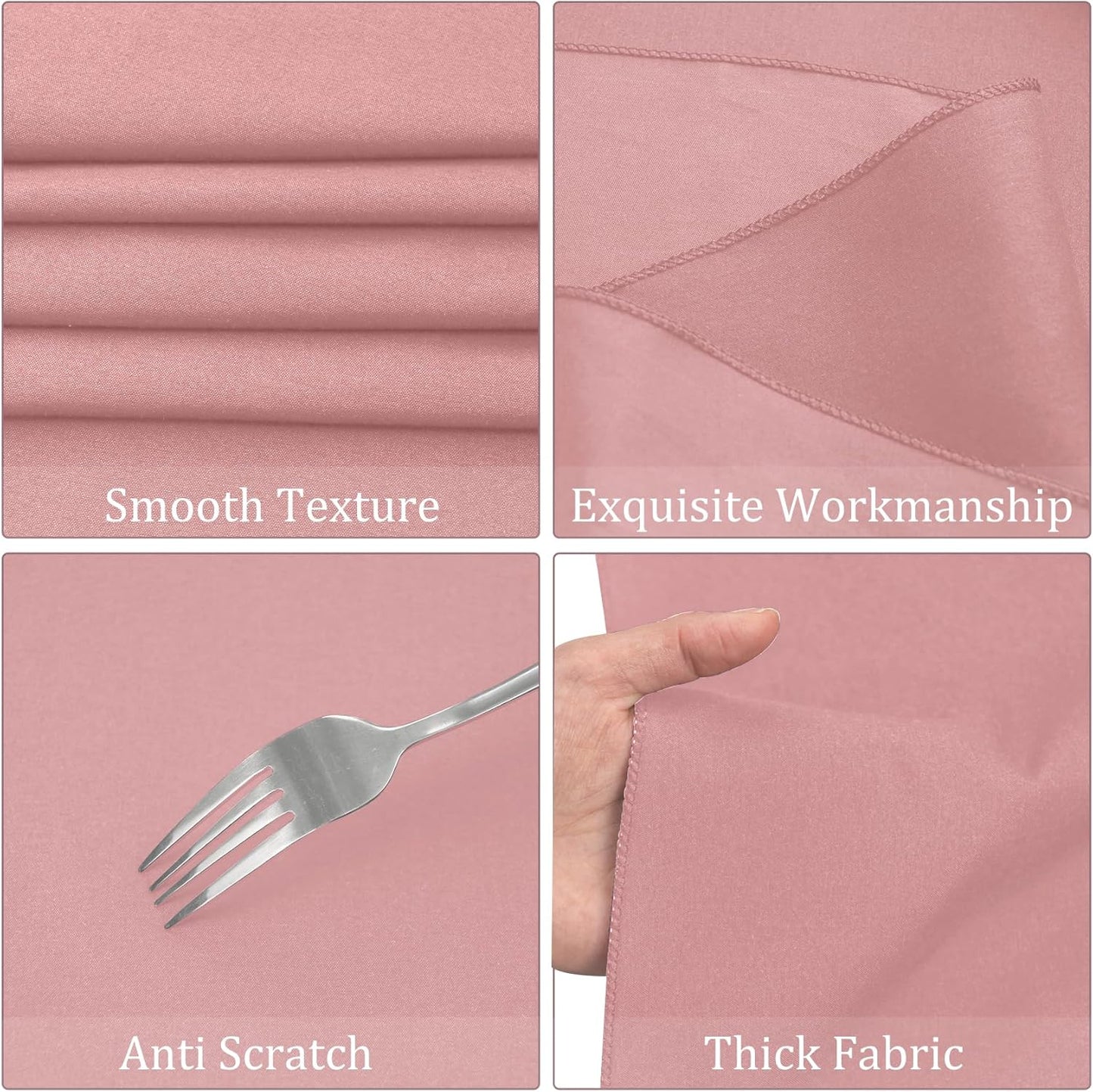 8 Pack Premium Round Tablecloth 90 Inch Round Table Covers Bulk Washable Polyester Fabric Round Table Clothes for Wedding Party Reception Banquet Buffet Restaurant (Dusty Rose, 90 Inch)