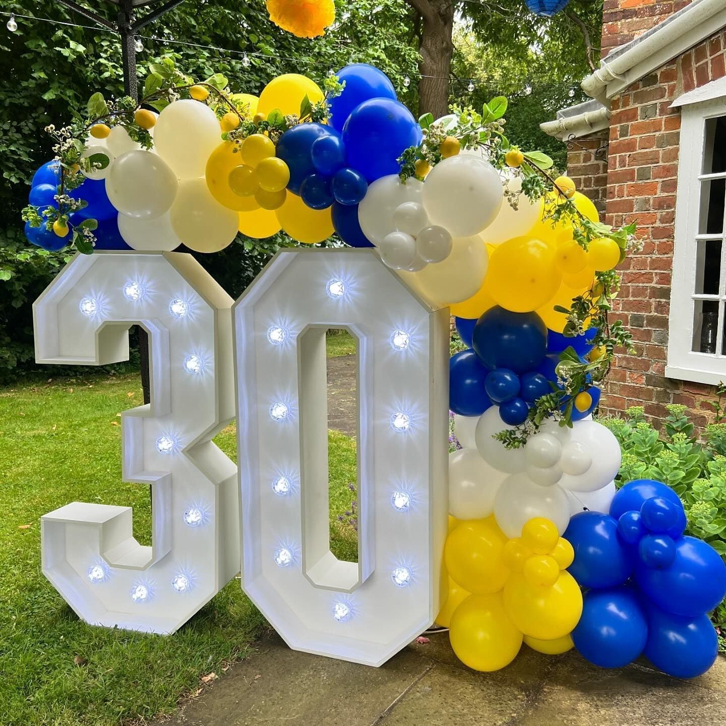 Paready 50pc Blue & Yellow Balloons - 12in Dusty Blue, White & Yellow Latex Balloons with Confetti for Boys Birthday, Baby Shower, Anniversary & Wedding